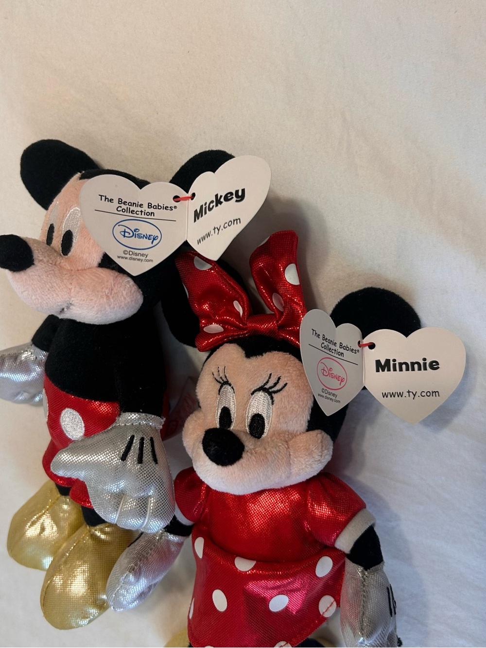 TY Beanie Baby Collection 8" Disney Sparkle Minnie Mouse And Mickey Mouse 2015 - Picture 11 of 11